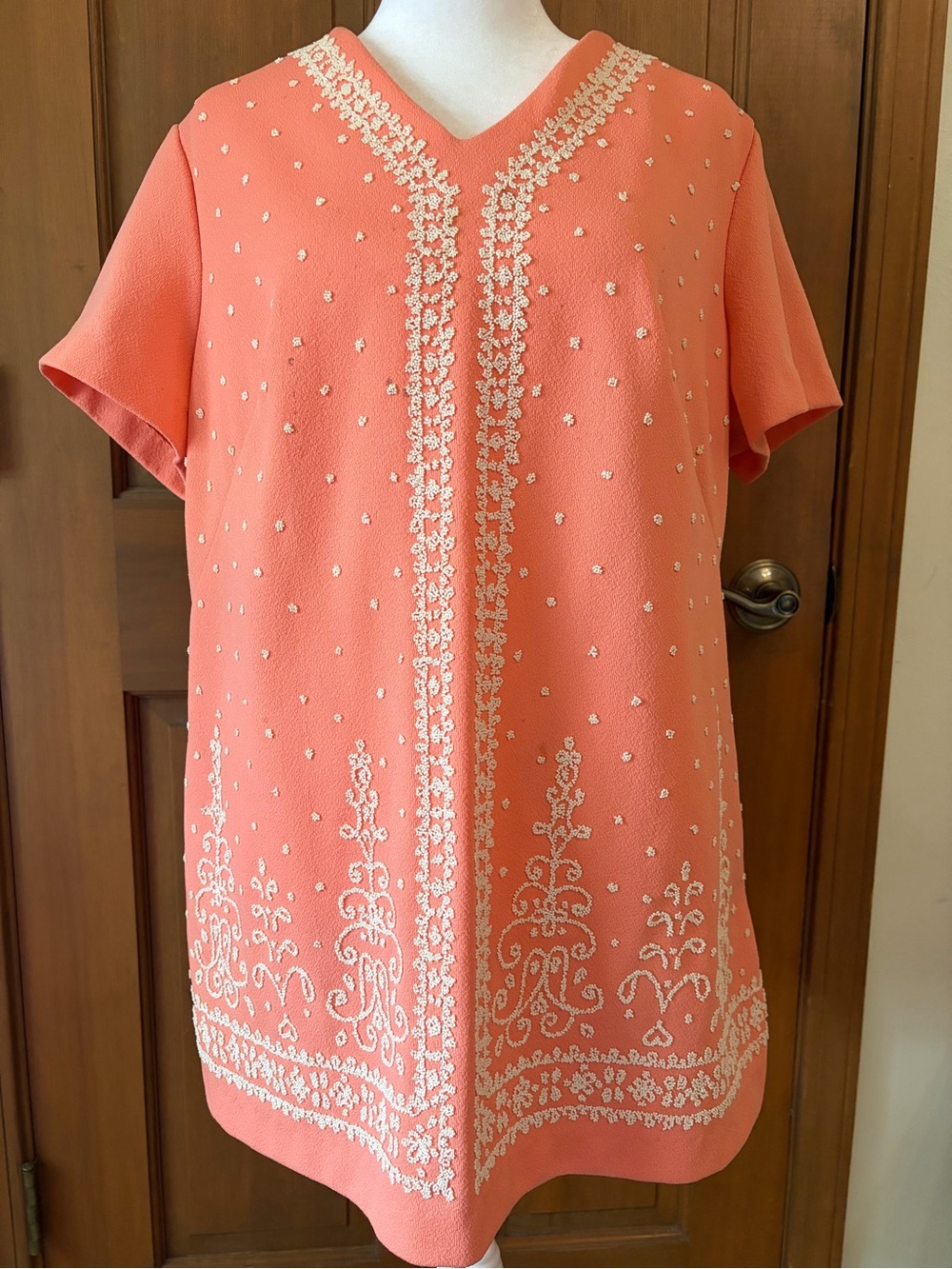 Vintage Embroidered V-Neck Women's tunic top